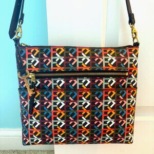Fossil Colorful Boho Graphic Crossbody Removable/Adjustable Strap NWOT